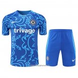 Chandal del Chelsea 2022-2023 Manga Corta Azul - Pantalon Corto