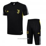Chandal del Juventus 2023-2024 Manga Corta Negro - Pantalon Corto