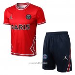 Chandal del Paris Saint-Germain Jordan 2022-2023 Manga Corta Rojo - Pantalon Corto